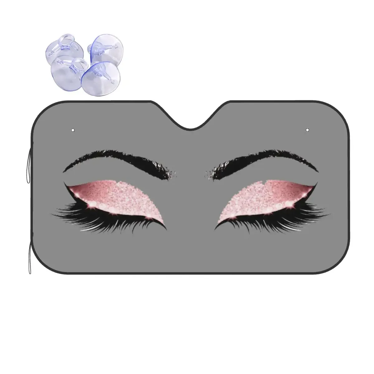 

Eye Cartoon Windshield Sunshade Eyelash Funny Car Front Window Visor 76x140cm Sun Visor UV Protector