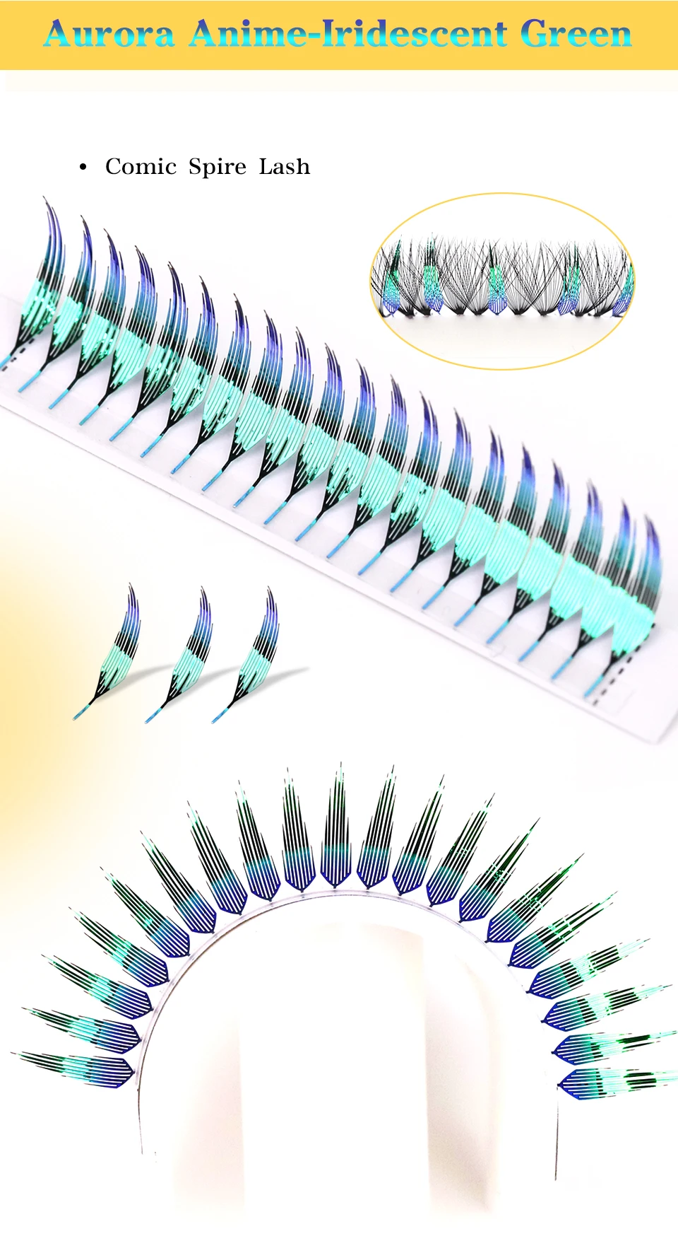 Neue Anime-Wimpern im Manga-Stil, gefiederte Comic-Flügel, Wimpern, 8–15 mm, Spire-Wimpernverlängerung, 3D-Lichtwimpernlieferant – Detail 4