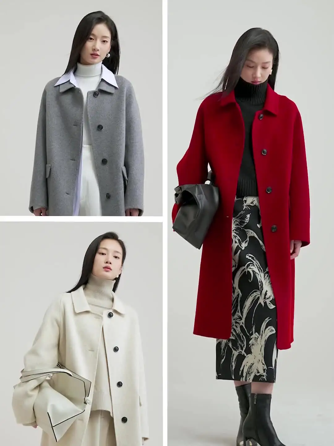 ジャケット・アウター CLANE DOUBLE WOOL LONG COAT SENTUBILA Double-faced Woolen Long Jacket For Women 2025