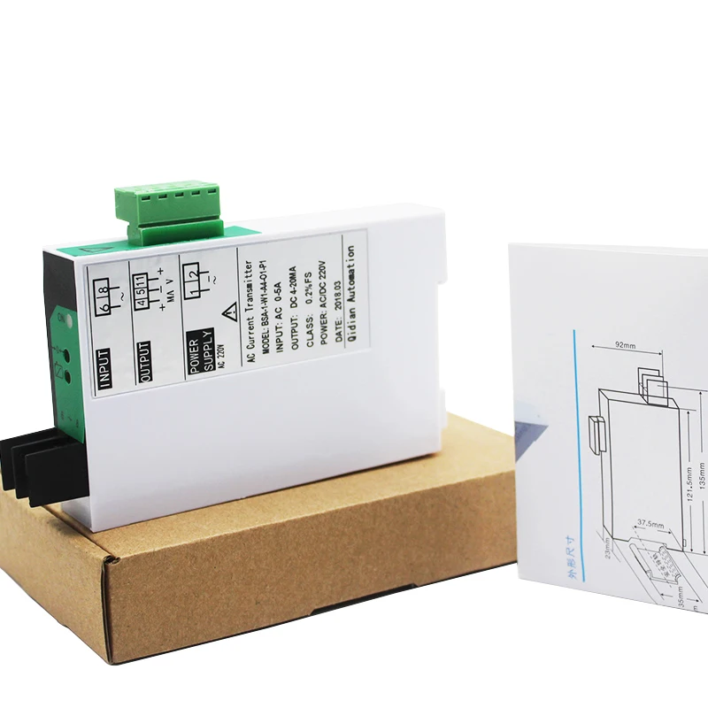 

AC Current Sensor Transmitter 0-20A to 4-20mA 0-10V 0-5V 1-5V 1 In 1 Out DC24V Power AC Current Transducer