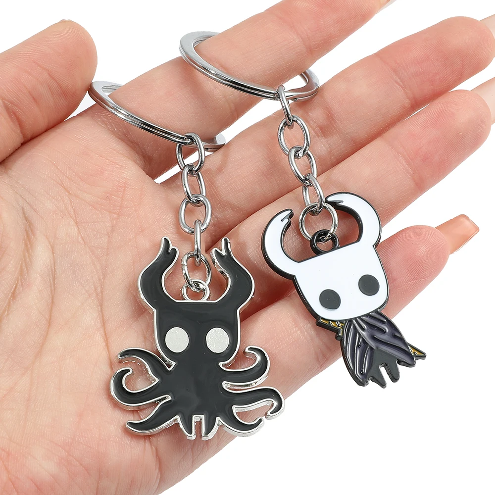 Game Hollow Knight Keychain Metal Key Chains Octopus Pendant Car Bag Key Holder Cartoons Souvenirs Gift Accessories