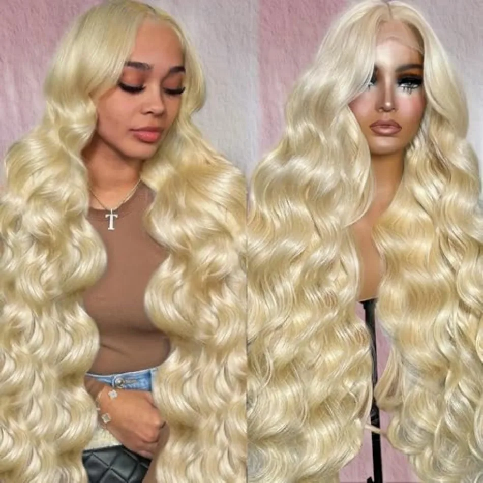 Blonde 613 Lace Front Wigs 13X6 Hd Lace Wig Body Wave Human Hair Wigs Brazilian 250 Density Pre Plucked For Black Women 36 Inch