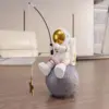 Astronaut Figurine Statue, Astronaut Fishing Star Figure Sculpture for Desktop & Tabletop Decor, Resin Spaceman Planet Desk Orna 2