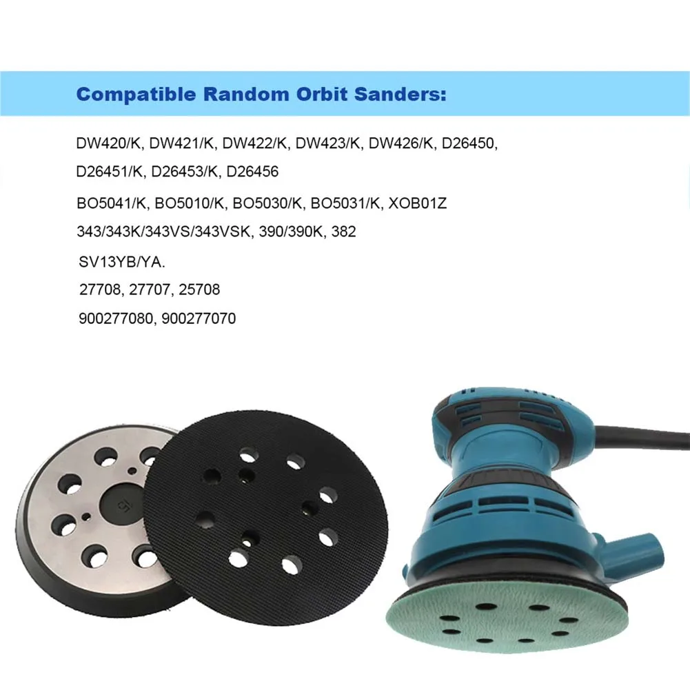 

Hook And Loop Backing Pad Factory Easy Installation Orbit Sander Round Hook 8 Dust Holes For Random Orbit Sander