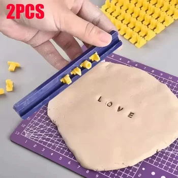 Céramique Art Alphabet numéro lettre polymère argile outil presseur gaufreur moule étanchéité bricolage gaufrage poterie argile solide tige outils 1