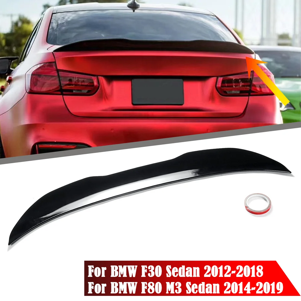 PSM STYLE REAR BOOT WING LIP SPOILER GLOSS BLACK FOR BMW 3 SERIES F80 F30  12-18