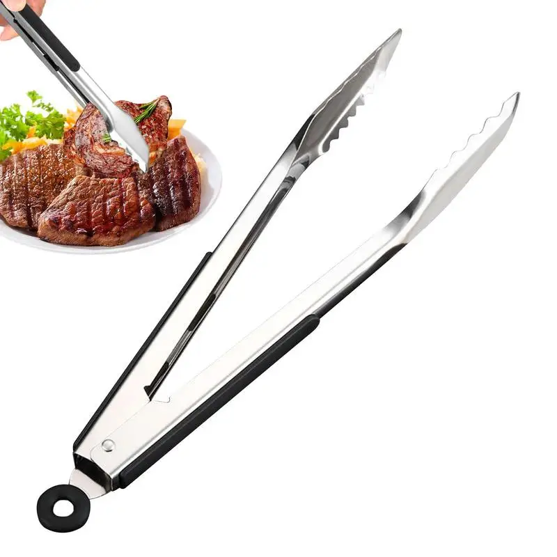 

Strong Stainless Steel BBQ Tongs Buffets Tongs Durable Heavy Duty Grilling Tongs For Cooking Turning Food Kitchen Accessories