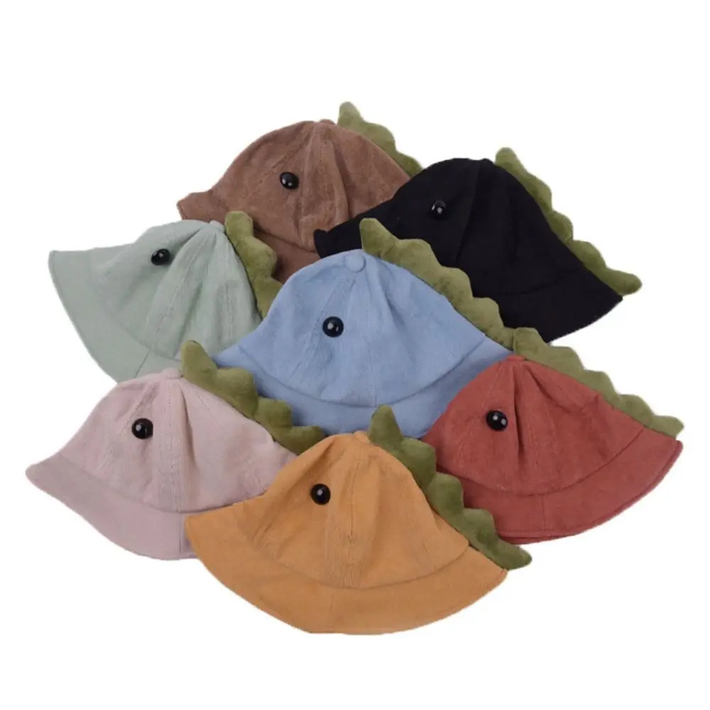 3D Design Dino Baby Fisherman Hat Cute Style Unisex Design Korea Plaid Bucket Hat Warm Material Cartoon Royal Bucket Hat