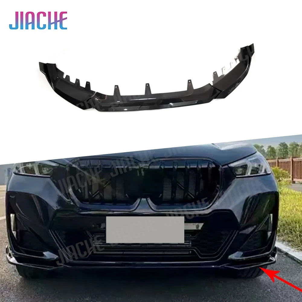 

Черный Передний спойлер из АБС-пластика для BMW X1 U11 IX1 M Sport 2023 + сплиттер для переднего бампера, диффузор, защитная накладка для тюнинга