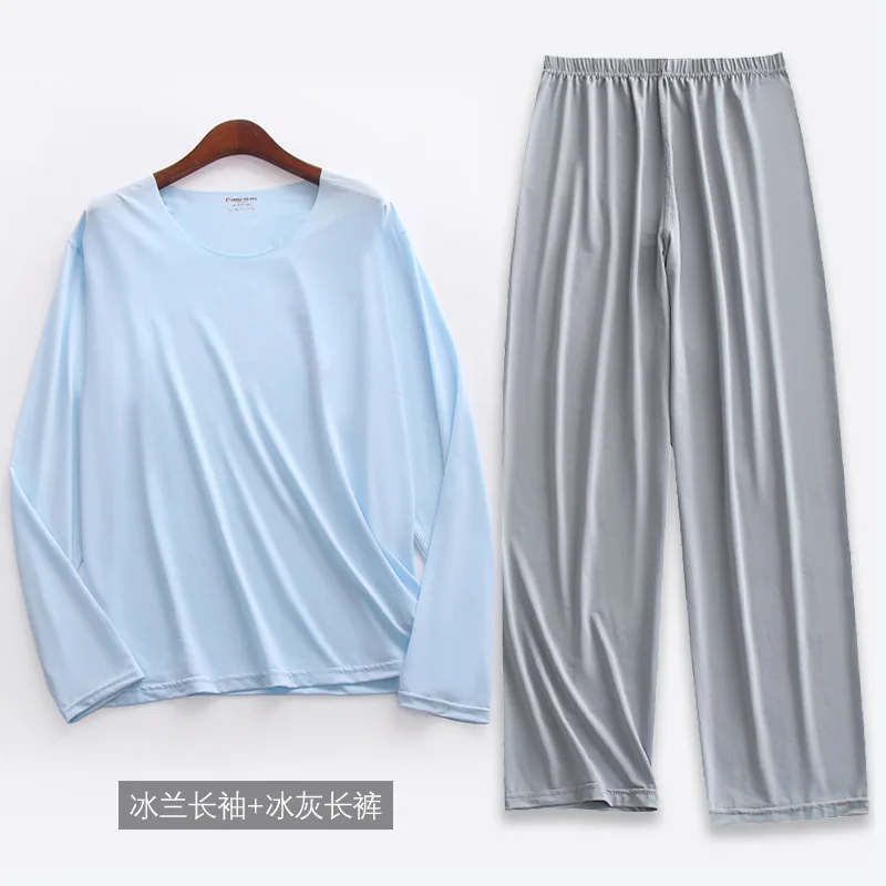 L-5XL Pyjamas Homme Plus Größe Männer Pyjamas Set Neue Frühling Sommer Hause Kleidung Herbst Nachtwäsche Mann Nachtwäsche Pijamas De Hombre – Detail 6