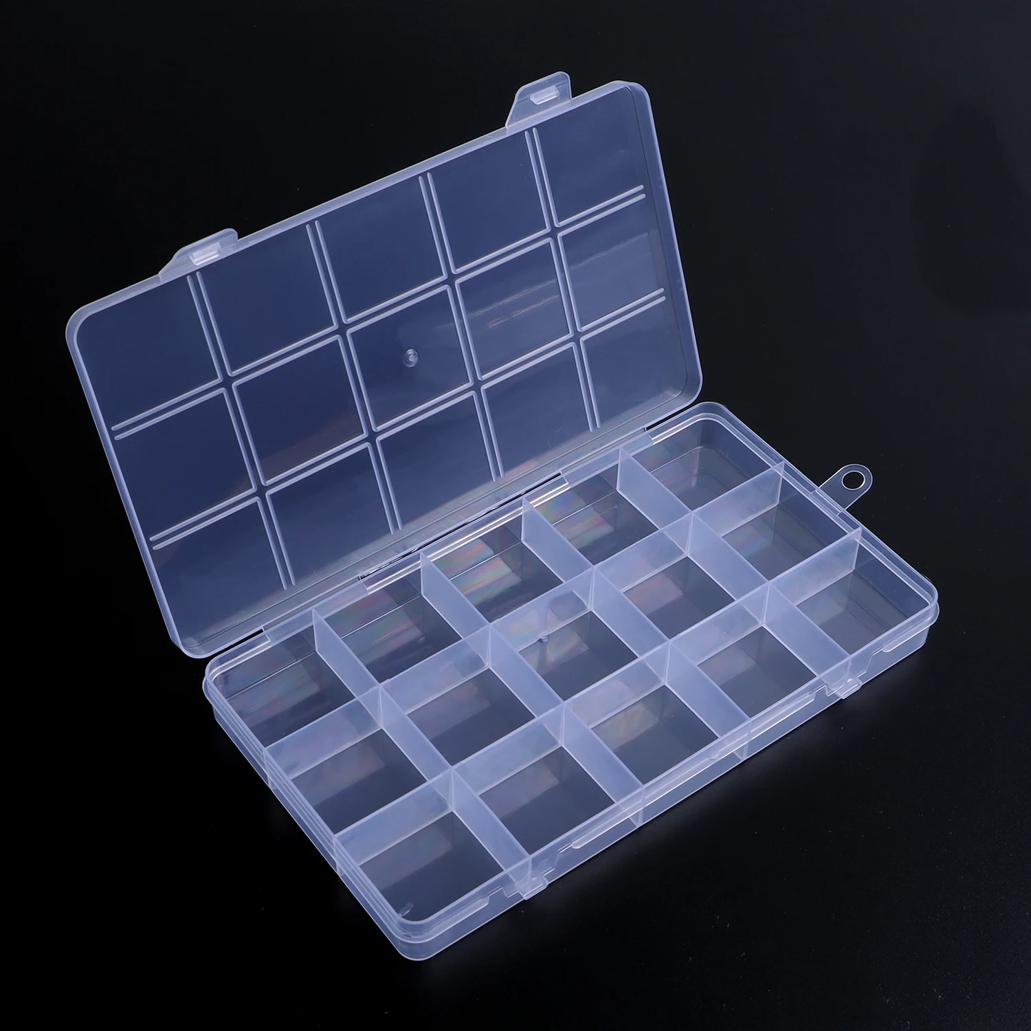 Transparent Plastic Organizer Box for Jewelry and Craft Storage