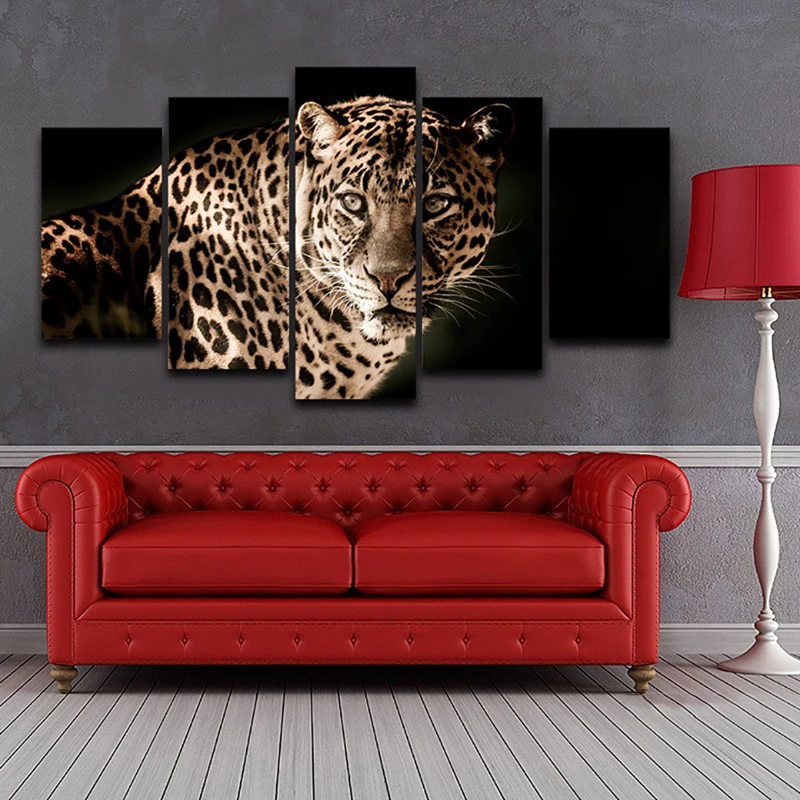 5 Pieces Canvas Wall Art Animals Picture Home Decoration The Cool