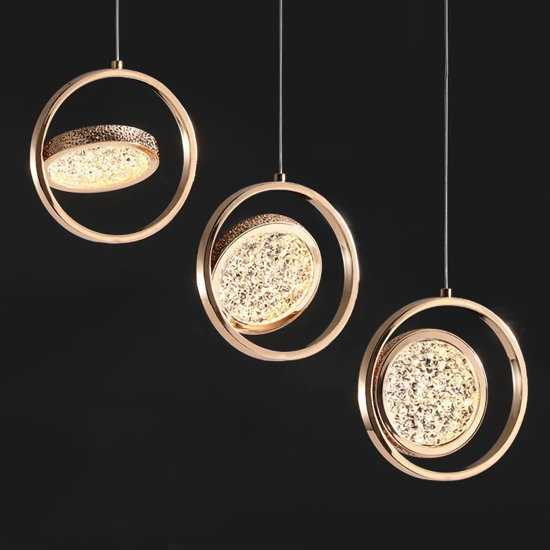 Nordic modern LED pendant light gold Acrylic chandelier Creativity hanging lamp indoor home loft bedroom bedside study stairs pendant lights pendant lamp chandelier lighting vintage pendant lights