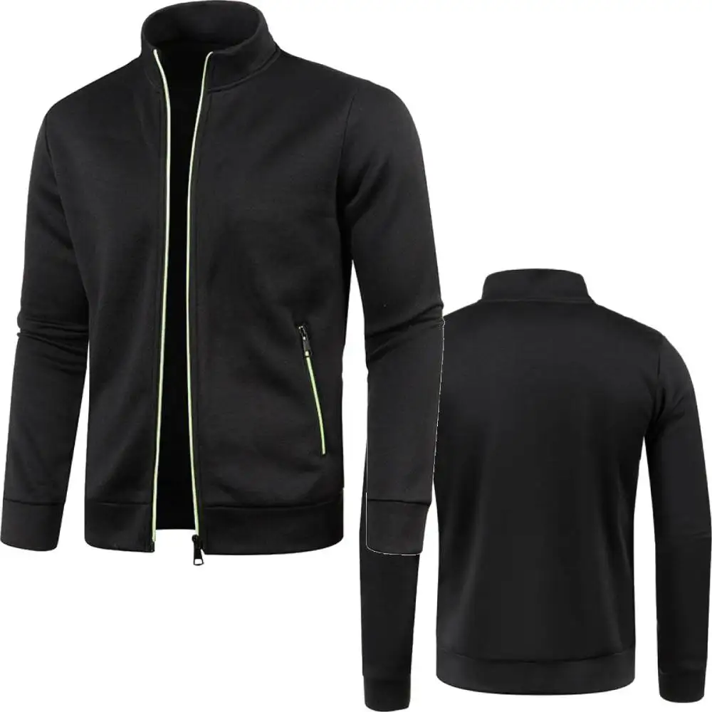 Men Sweatshirts Outerwear Stand Collar Zipper Jackets Fleece Windproof Tracksuit Knitted Jersey Sportwear Coats Bomber Clothes