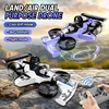 2 IN 1 Remote Control Quadcopter RC Drone Stunt Drift Car Toy Lands-Airs Mode Fixed Wing Aircraft Vehicle Toy for Children Gifts