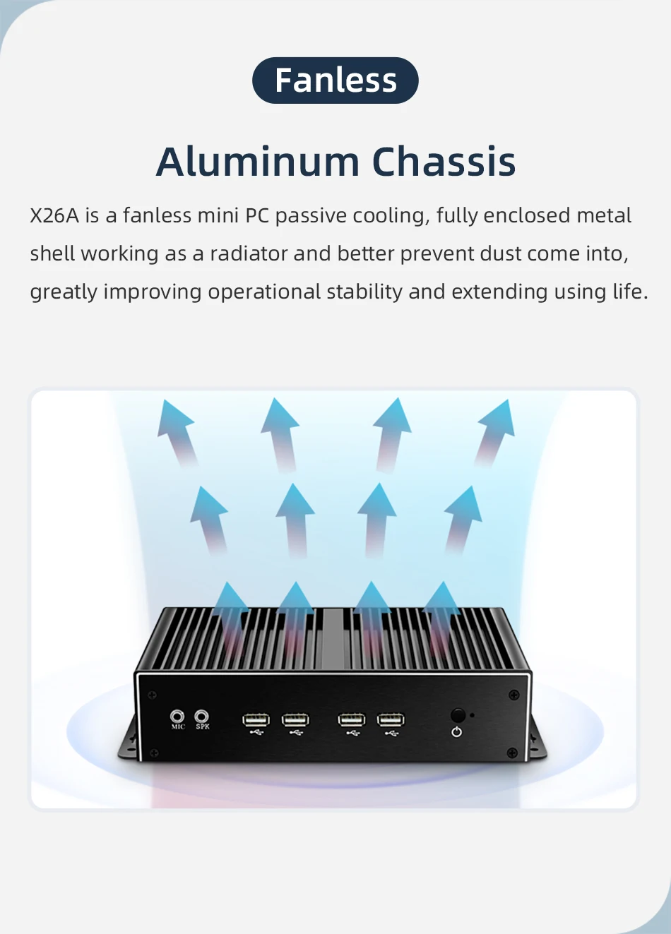 Fanless Industrial Mini PC: Intel Core i7 4600U, Dual Ethernet, HDMI, VGA, 8xUSB, Windows/Linux Description Image.This Product Can Be Found With The Tag Names Barebone Mini PC, Computer Office, Mini pc