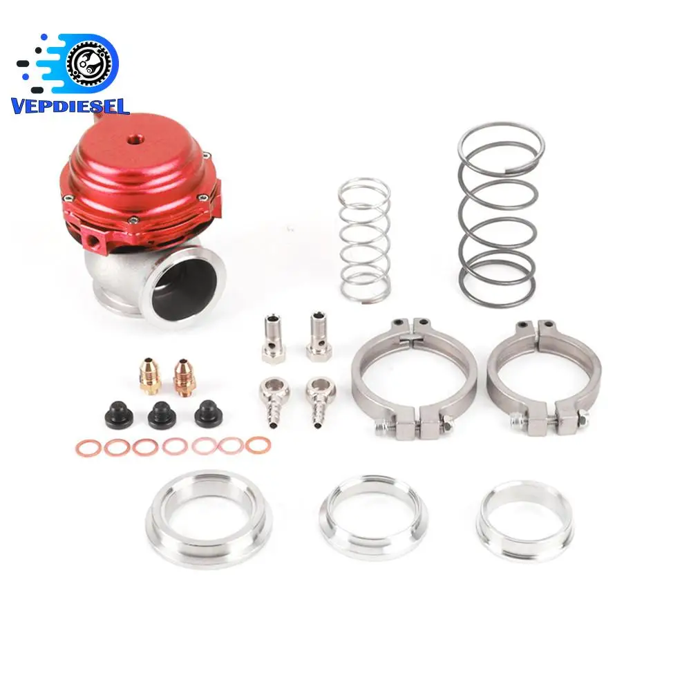 1Set 44Mm Kit Turbo Wastegate Raffreddato Esterno Rosso Con Molle Per Prestazioni Wastegate Esterne Universali Turbo Mvr44 V-Band