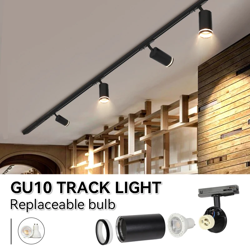 Track Light 110v 220v GU10 Set Led Track Lamp Replaceable Bulb Led