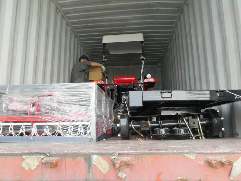 Tractors packed in container