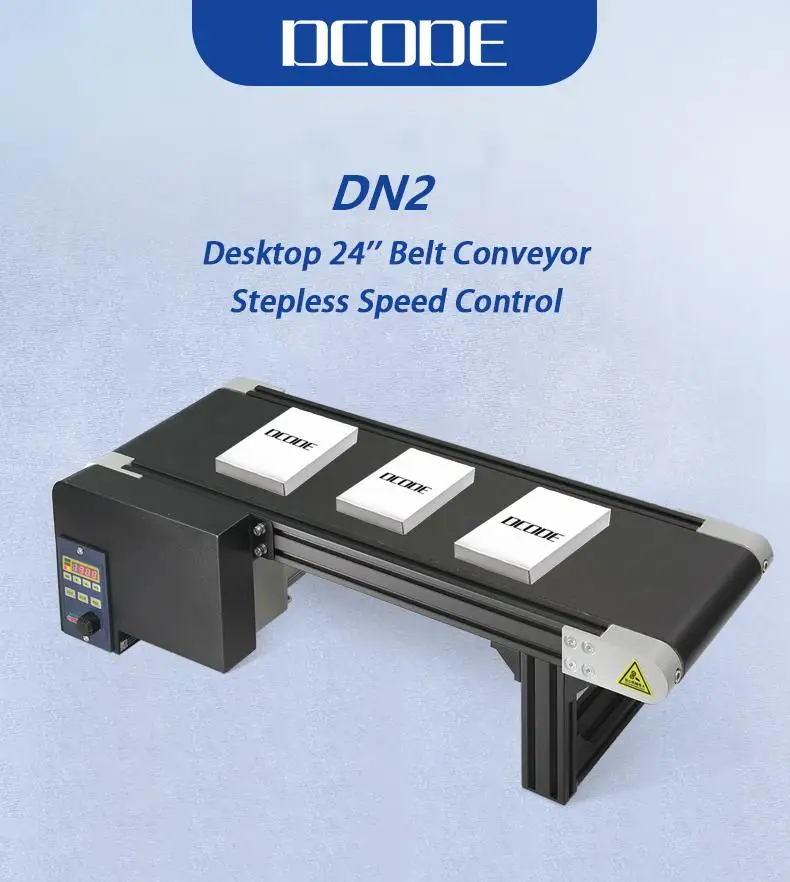 DCODE DN2 Aluminum Mini Conveyor Belt Adjustable Speed Electric Conveyor High Sp