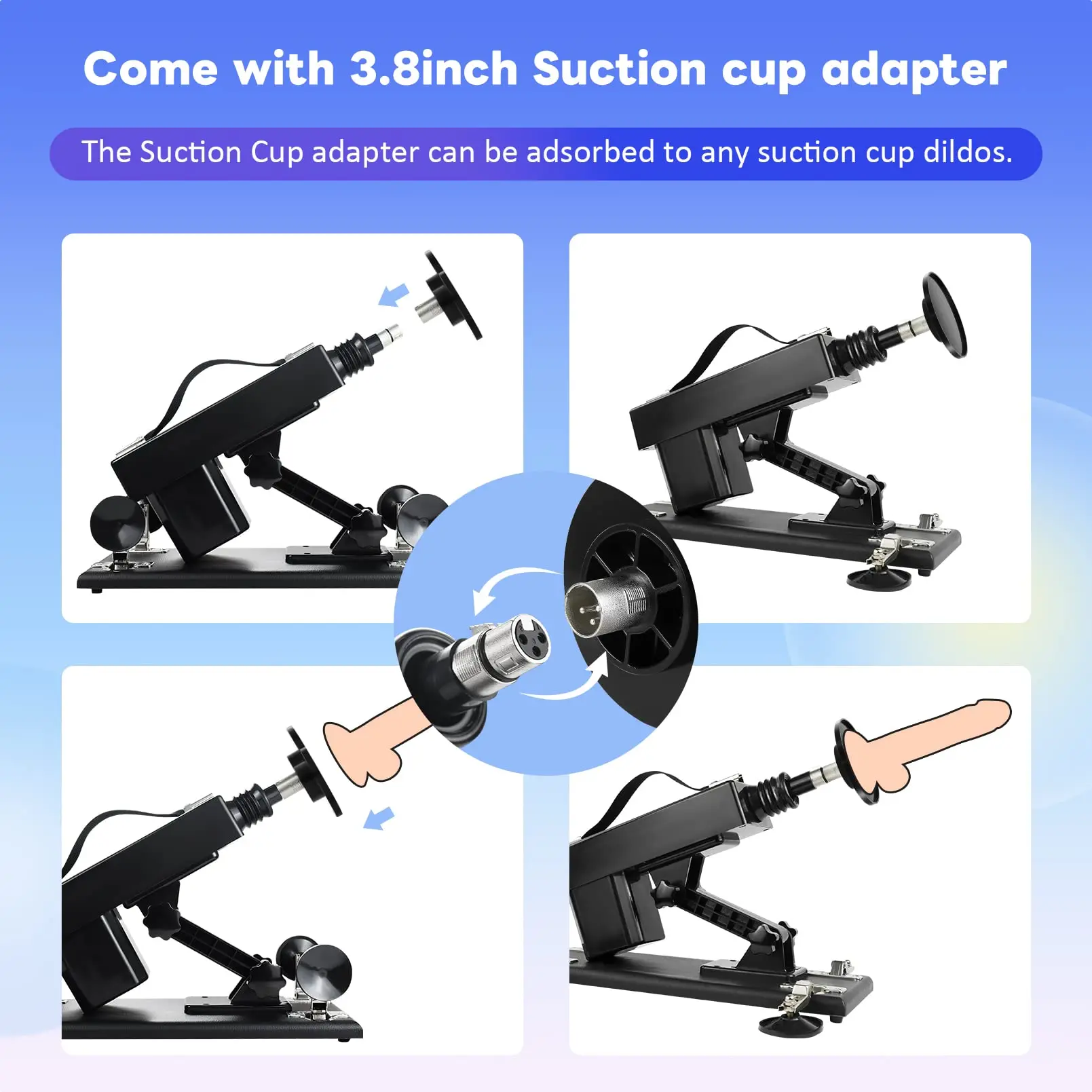 

Sex Machine with Dildo and Suction Cup 3XLR Connector Attachments,Automatic Thrusting Machine for Women and Men,Love Machine Dev