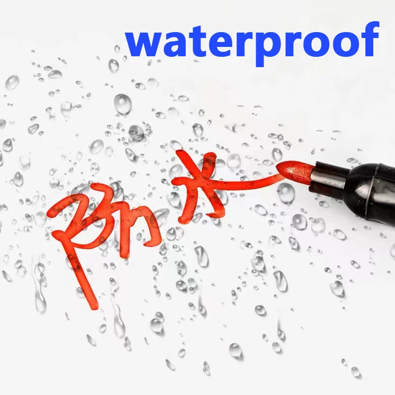 Waterproof Marker Pens Color Marker Pens Pen Marker Durable Oily Ink Fast Drying Thick Head For Signature Express Logistics School 50/100pcs