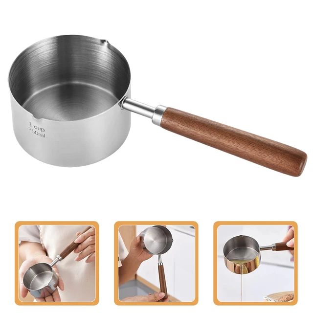 Stainless Steel Small Milk Pot Sauce Pans Stove Top Cooking Mini Scoops  Heater Oil Wood Handle Deepen Non Stick - AliExpress
