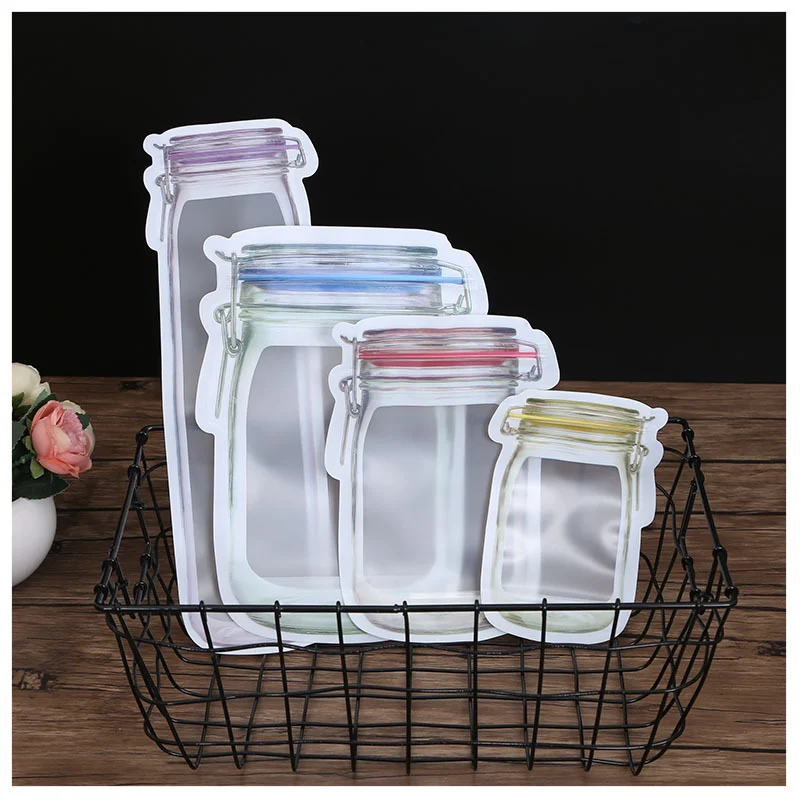 

10PCS Reusable Bottle Bags Nuts Candy Biscuit Bags Waterproof Sealed Fresh Food Storage Bags Snack Sandwiches Zipper Lock Bags