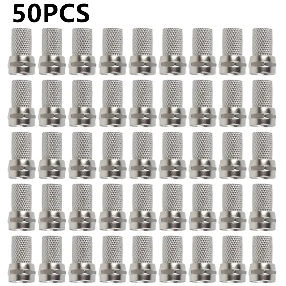 50개/세트 고품질 RG6 F 타입 동축 RF/AV 신호 케이블 커넥터 터미널 플러그