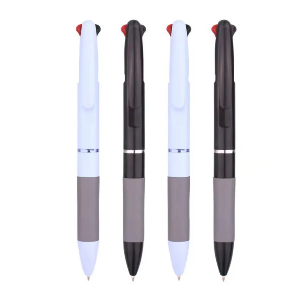 5Pcs/set Three in One Color Ballpoint Pen Press Type Black, Blue, and Red colorpen Student Stationery School Office Supplies