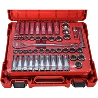 MMilwaukee 48-22-9010 47-Piece 1/2 in. Drive Metric and SAE Ratchet and Socket Set with FOUR FLAT Sides 2