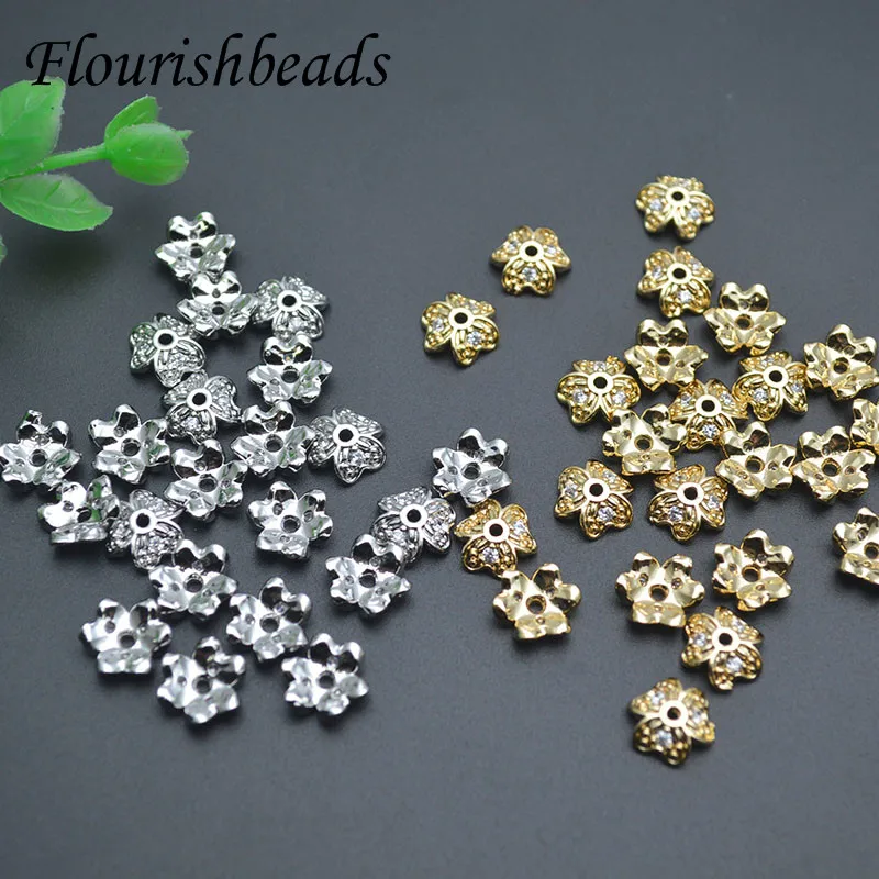 

Оптовая продажа, 8 мм, без никеля, золотой цвет, разделитель для цветов, колпачки для изготовления ювелирных изделий, аксессуары для ожерелья DIY