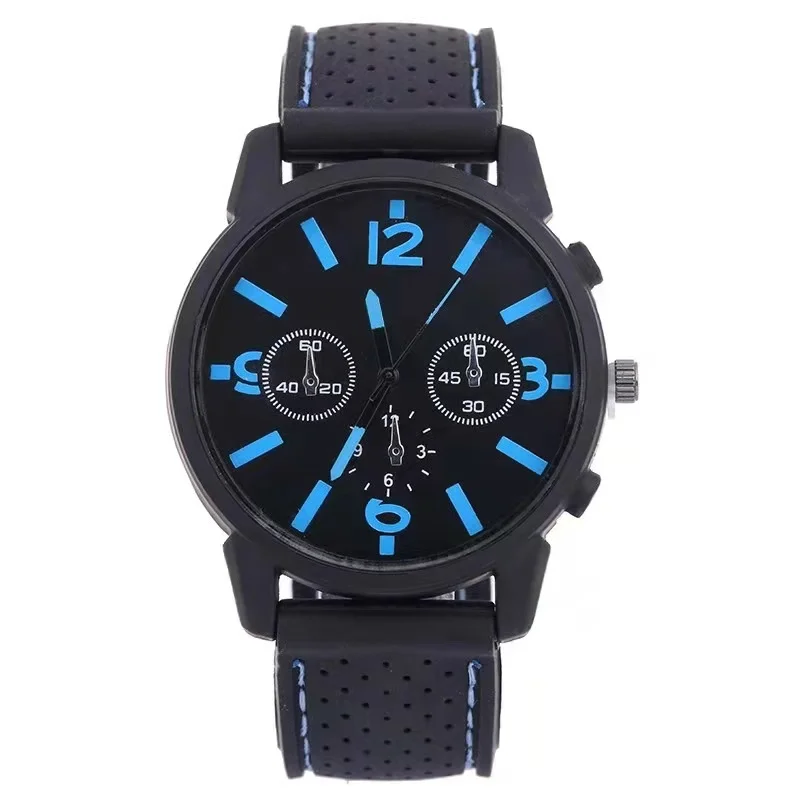 Stylish and casual high quality eco-friendly silicone strap men's large dial quartz watch student boys digital minimalist retro