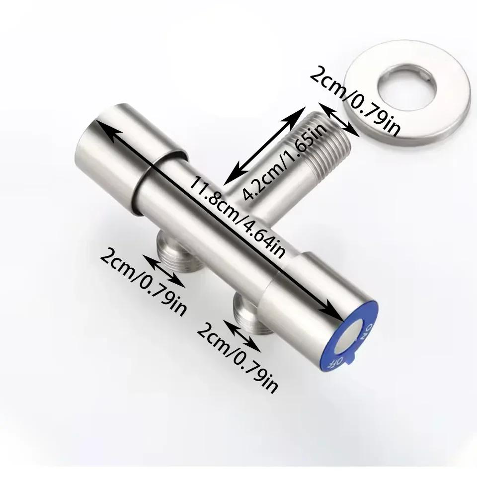 1 Inlet 2 Outlet Dual Control Handle Stainless Steel Angle Valve Suitable Low Floors below 5th Floor