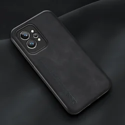 Luxurious Magnetic Leather Phone Case with Built - in Magnet and Soft Cover - Realme GT Neo (Black)