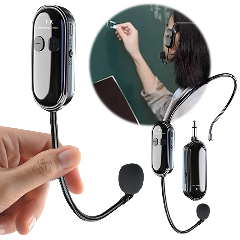 2.4G Wireless Microphone Headset Mic Head-mounted Wireless Microphone System for Voice Amplifier Stage Speakers Teach