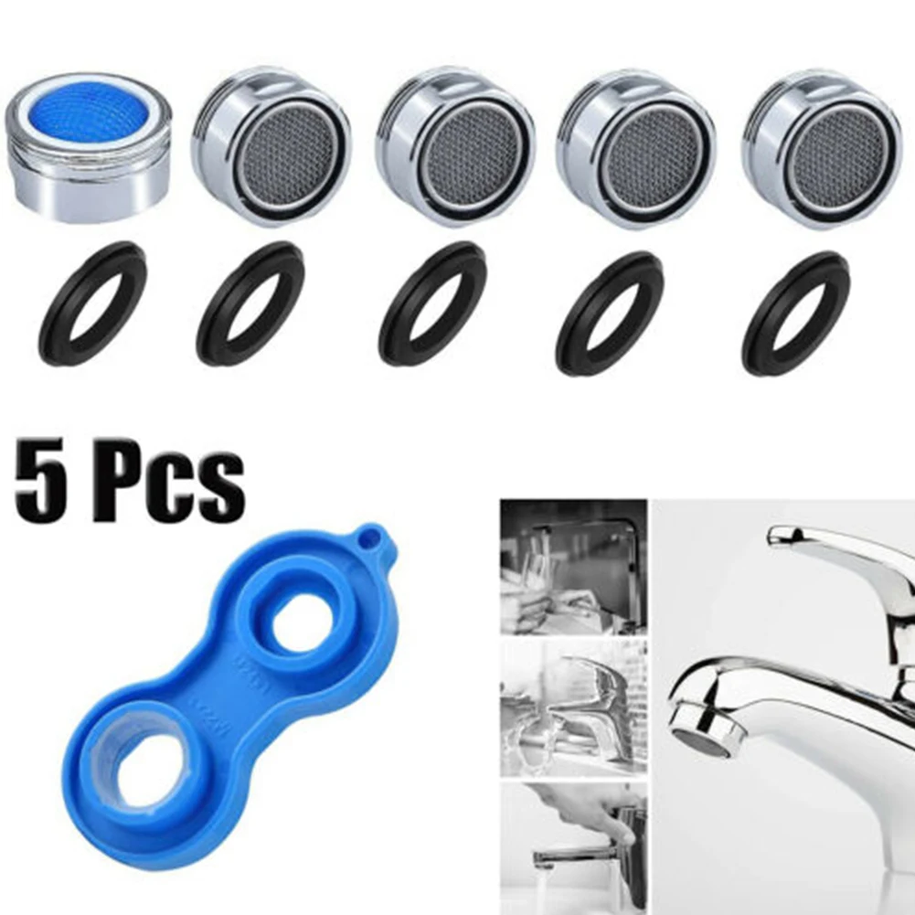 Faucet Aerators Water Tap Sieb Mixing Nozzle Wrench Perlator Regulator M24 Parts Element 5 Pcs faucet aerator