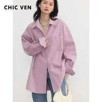CHIC VEN – chemise coréenne à manches longues pour femme, ample, à la mode, manteau de bureau, vêtements de printemps et d'automne, 2025 2