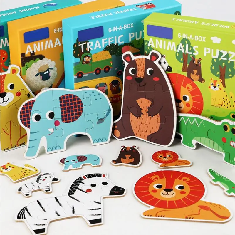 

Wooden Jigsaw Puzzles For Kids Wood Puzzles Forest Sea Farm Animals/Vehicle Theme Montessori Animal Toy STEM Puzzles Educational