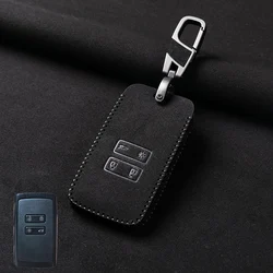 Premium Leather Car Key Cover - Smart Remote Fob Case (Black line)