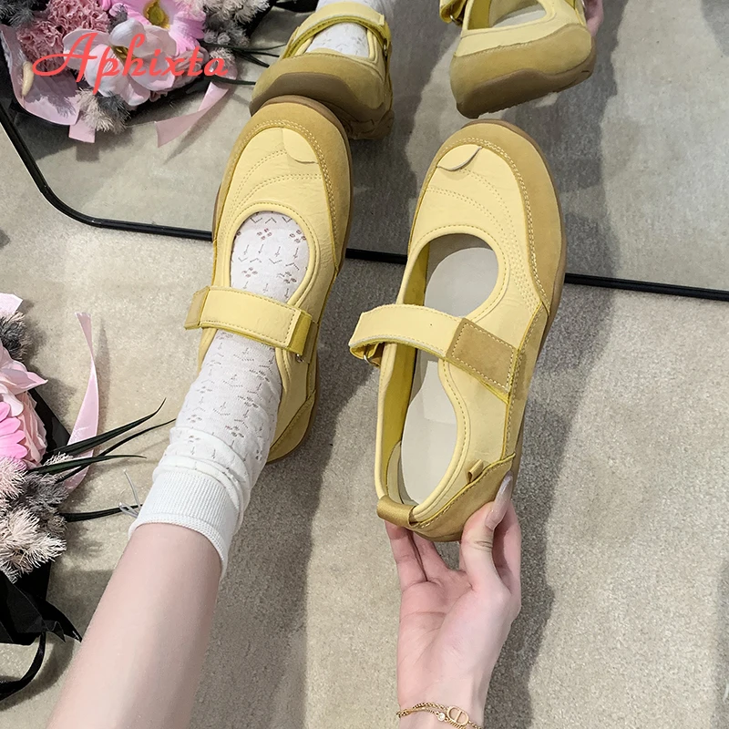 Aphixta Flat With Women Loafers Patchwork Flats Hook Loop Height Increasing Casual Shoes Pink Loafers Comfortable Woman Shoes