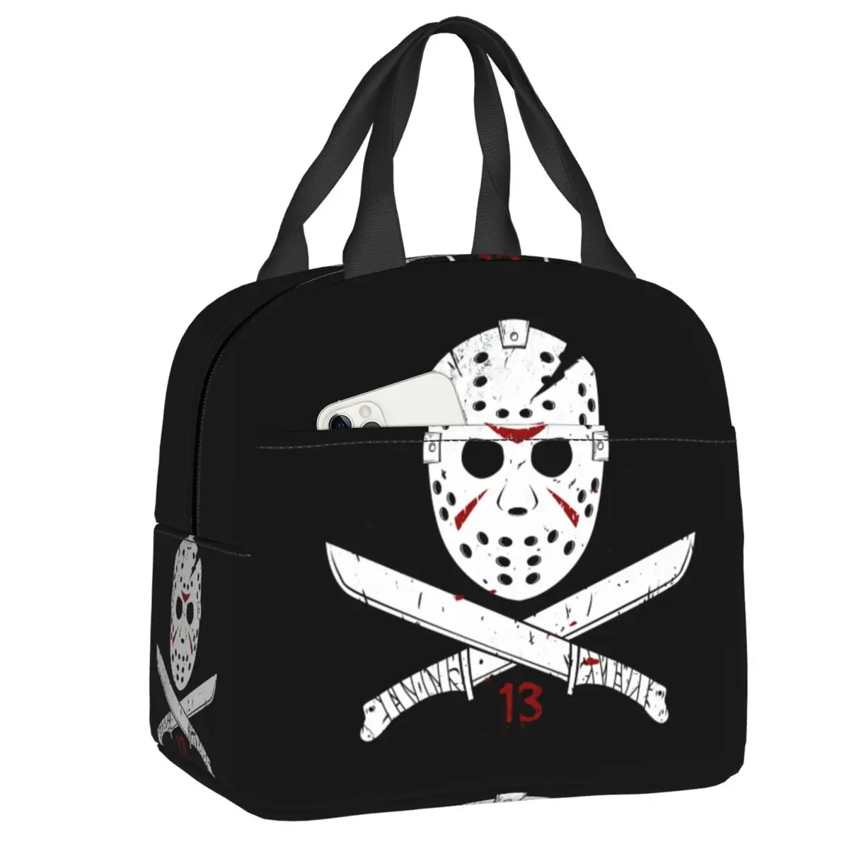 

Horror Movie Character Killer Thermal Insulated Lunch Bag Halloween Lunch Container for Women Resuable Picnic Storage Food Box