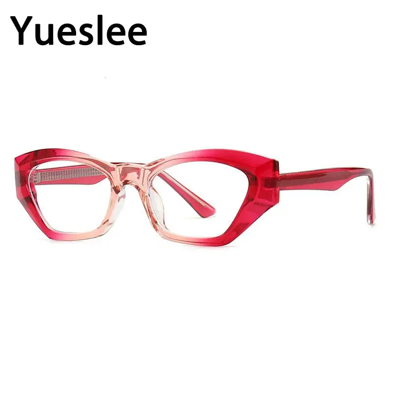 

R56842 Retro Gradient Color Reading Glasses Dioptric +0.5~+3.50 Lady Rhombus Cat Eye Presbyopic Eyewear Prescription Spectacles