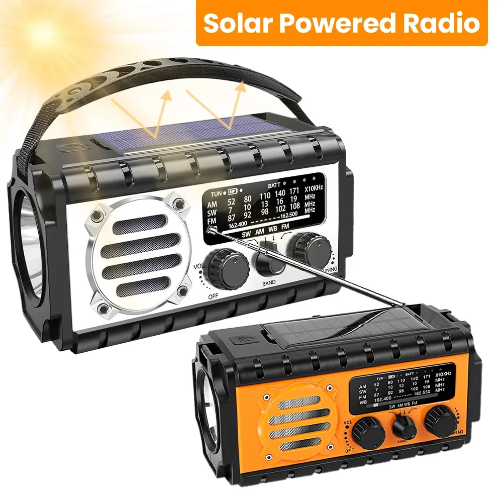 Emergency Hand Crank Radio SW/AM/FM Survival Radio 20000mAh Portable Weather Radio Solar Radio for Outdoor Camping and Emergency