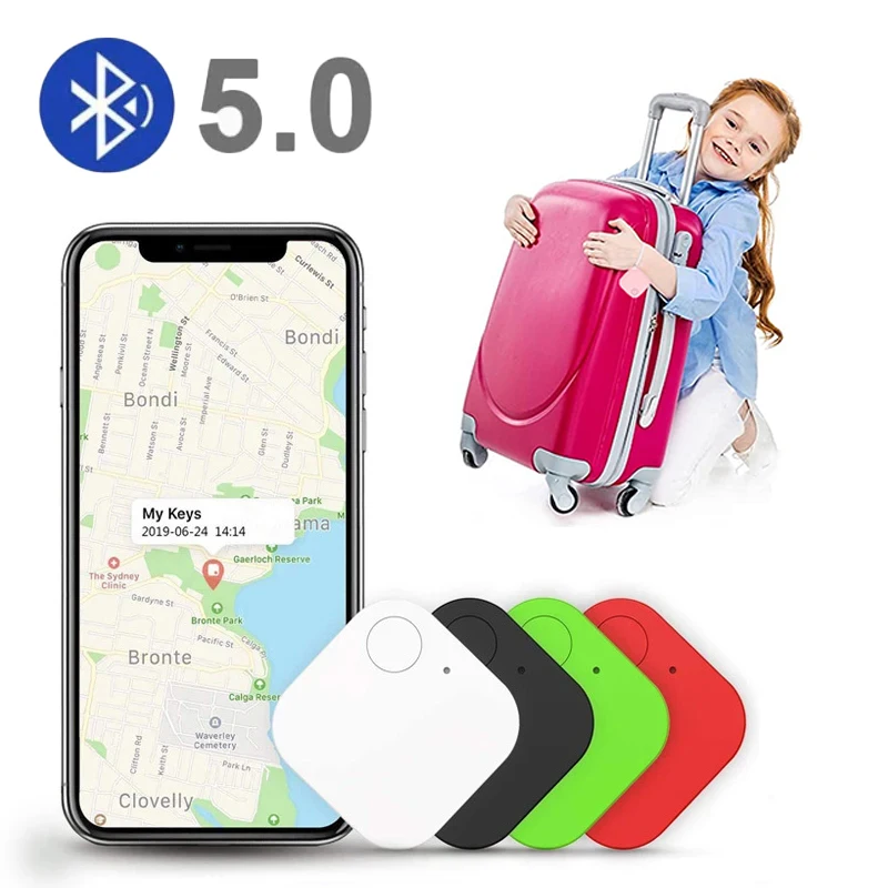 GPS Locator Smart Mini Key Kids Bag Dog Cat Pet Bluetooth 5.0 Anti-lost Reminder for Ios Android
