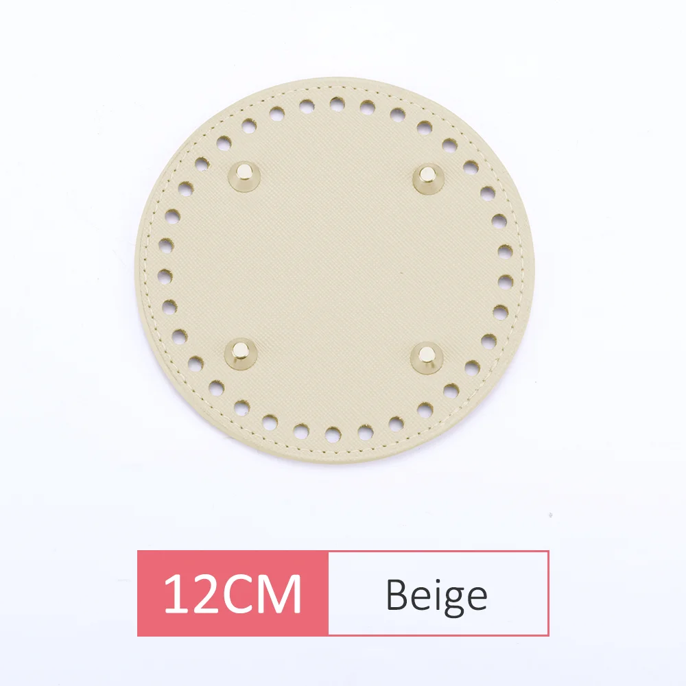 Elegant PU Leather Oval/Round Crochet Bag Base for DIY Weaving and Home Decor