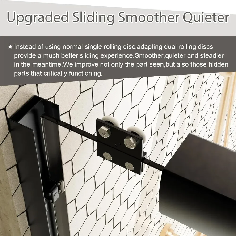 Shower Door 44-48"W Sliding Adjustable Semi-Frameless Bypass SGCC Tempered Glass Bathroom