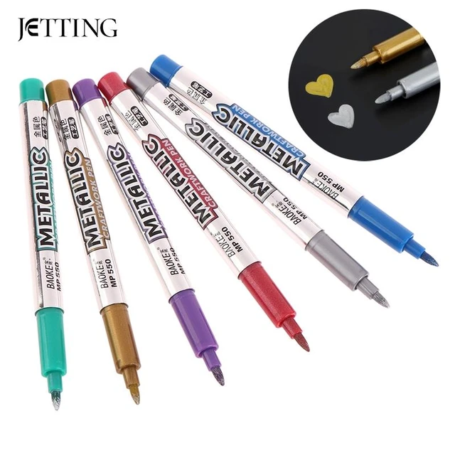 1Pcs DIY Metal Colorful Paint Marker Pens Sharpie Gold And Silver