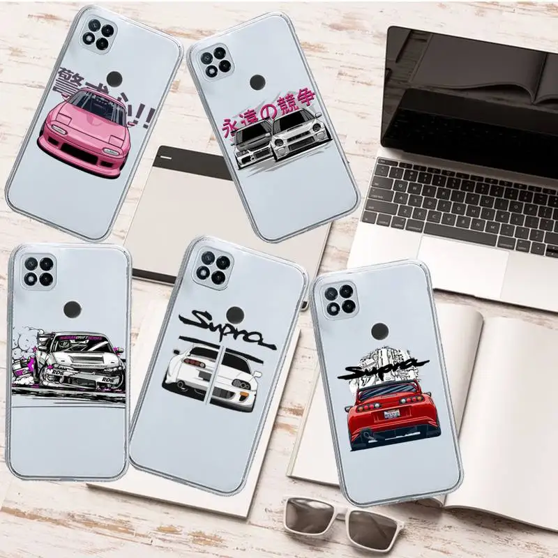Uomo Uomo Jdm Sports Cars Custodia Per Telefono Trasparente Per Xiaomi Redmi Note 12 11 7 8 9 10 E I T X Note Ultra X3 Pro 5G 4G