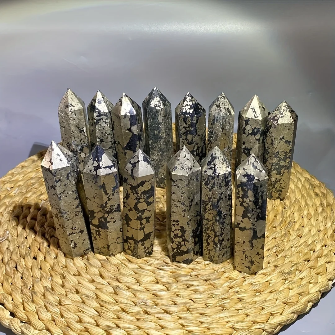Natural Pyrite Tower, Crystal Energy Tower, Spiritual Energy Quartz Chakra Magic Column - Home Decor, Holiday Gifts 5